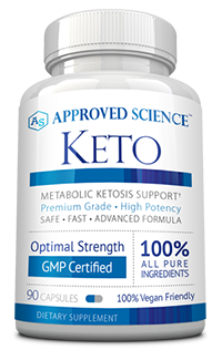 A bottle of Keto - natural Keto support supplement.