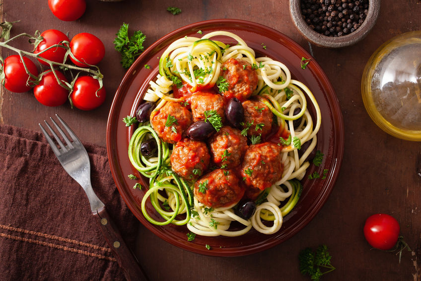 Keto Meatballs and Zoodles With Homemade Tomato Sauce Recipe